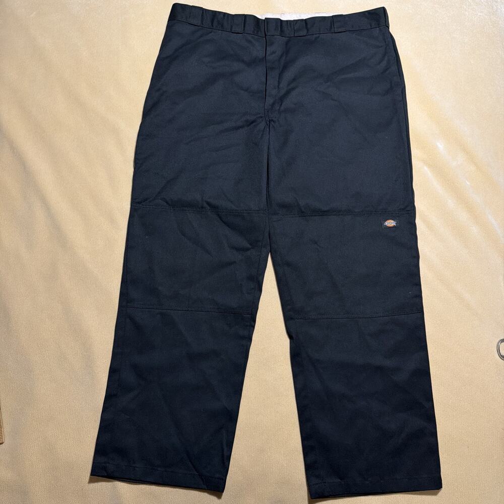 Dickies Pants Mens 46x32 Big Tall Blue Loose Fit Double Knee Canvas Workwear